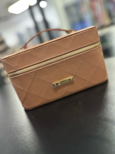 Joy Mangano Tan Cosmetic Case