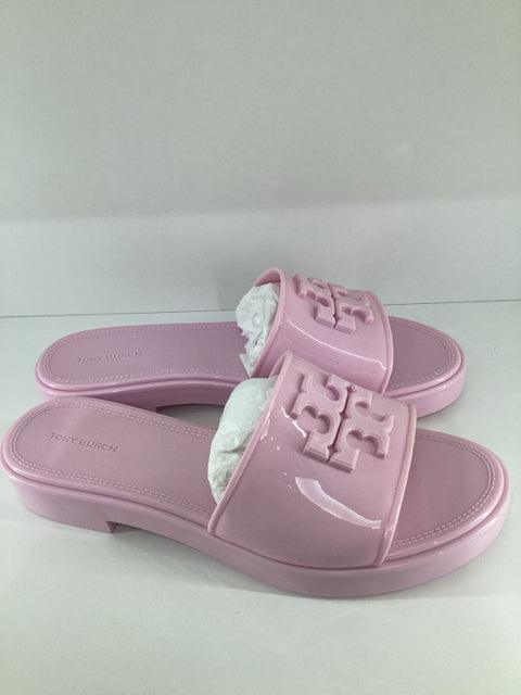 NIB Tory Burch Sz 8 ELEANOR Pink Jelly Slide Shoes
