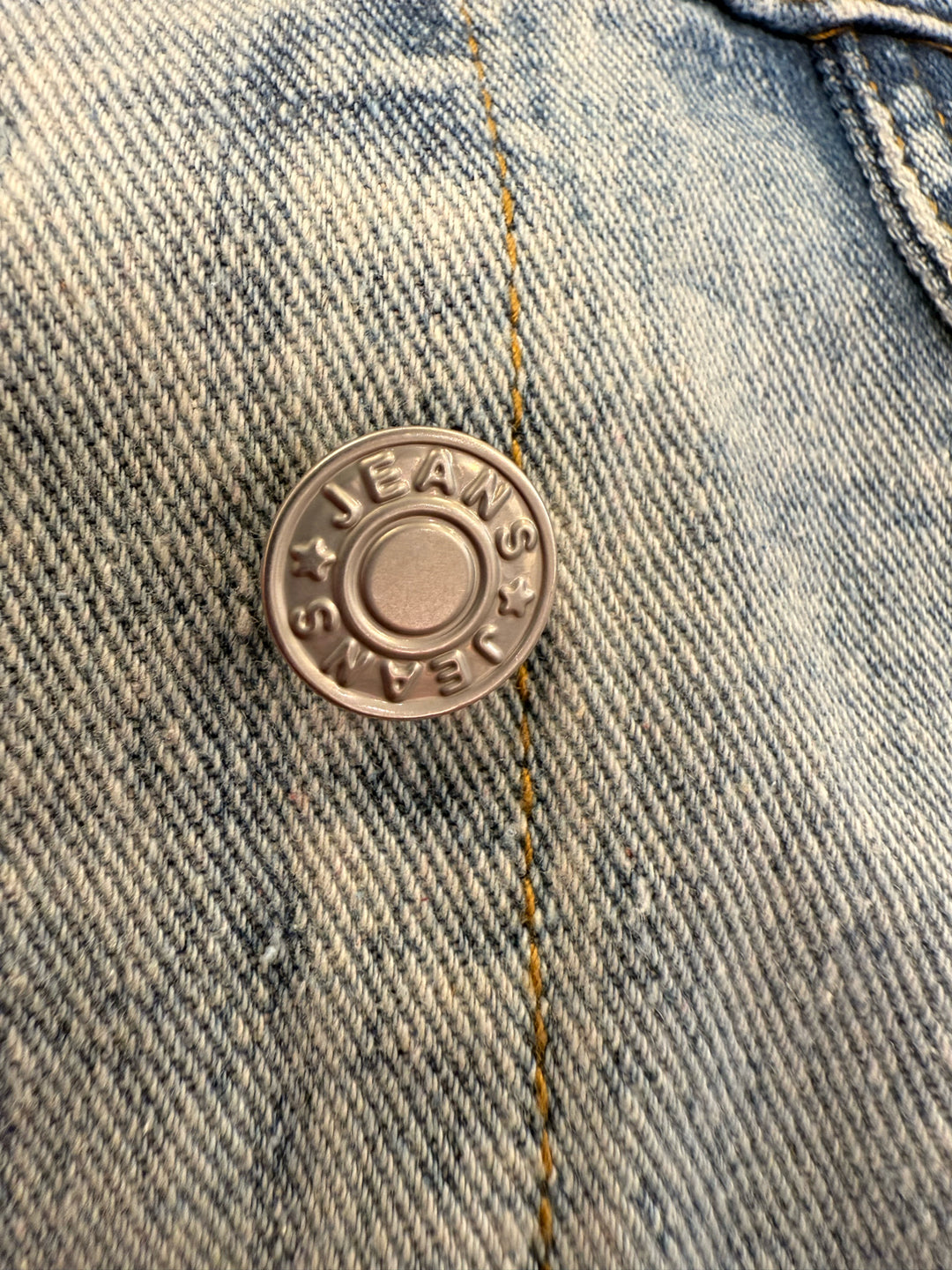Classic Jacket Vintage Wash Jean Jacket w/ Pearls Sz XL