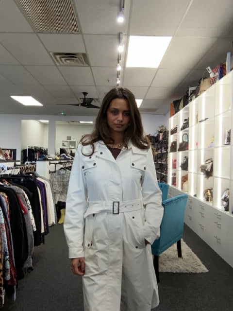 Burberry Sz S White Lightweight Raincoat Trench Coat