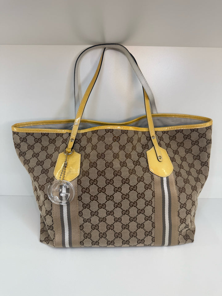 Gucci Jolie Tote w/ Yellow Trim Designer Bag