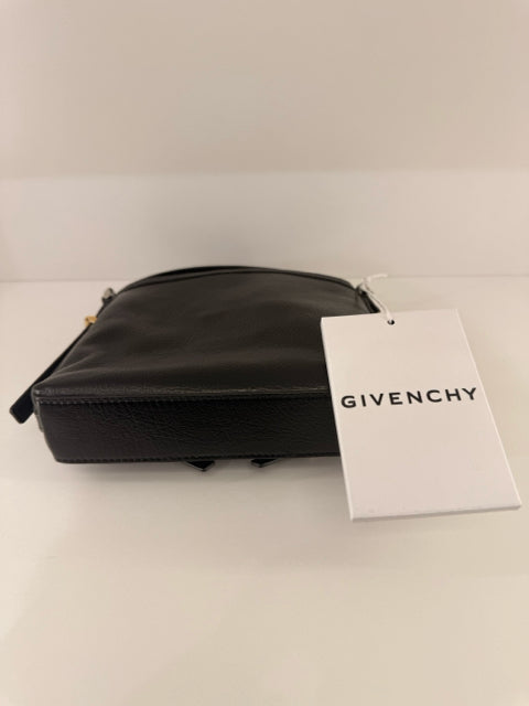 NWT Givenchy Small Black Calfskin Nano Voyou w/ Crossbody Strap Designer Bag.