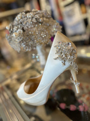 Bridal Shoe Peep Toe Pump sz 9