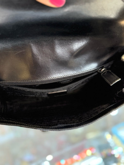 Prada Vintage Black Leather Shoulder Bag