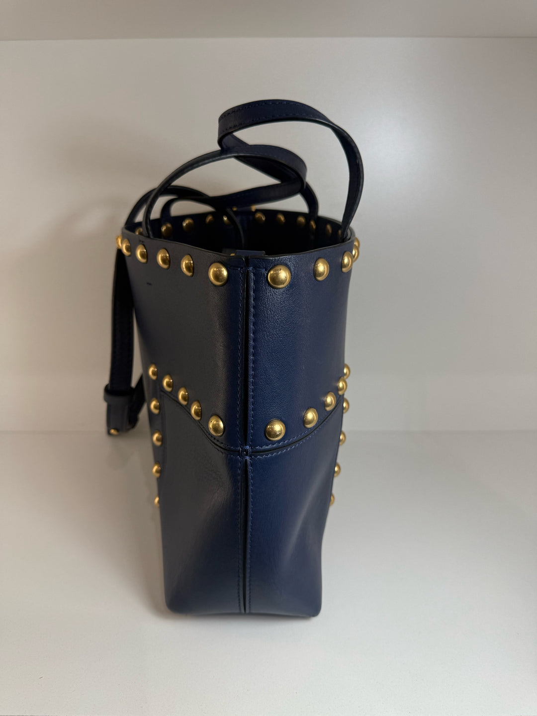 Tory Burch Leather T Studded Mini Tote w Crossbody Strap