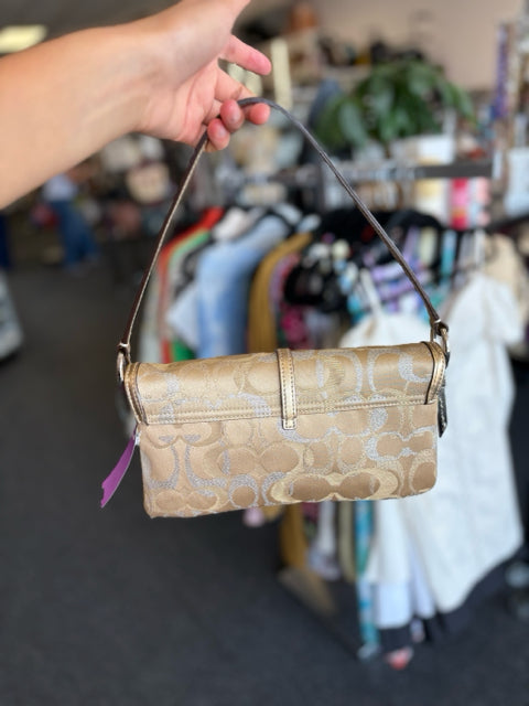 Coach Canvas Gold Handbag
