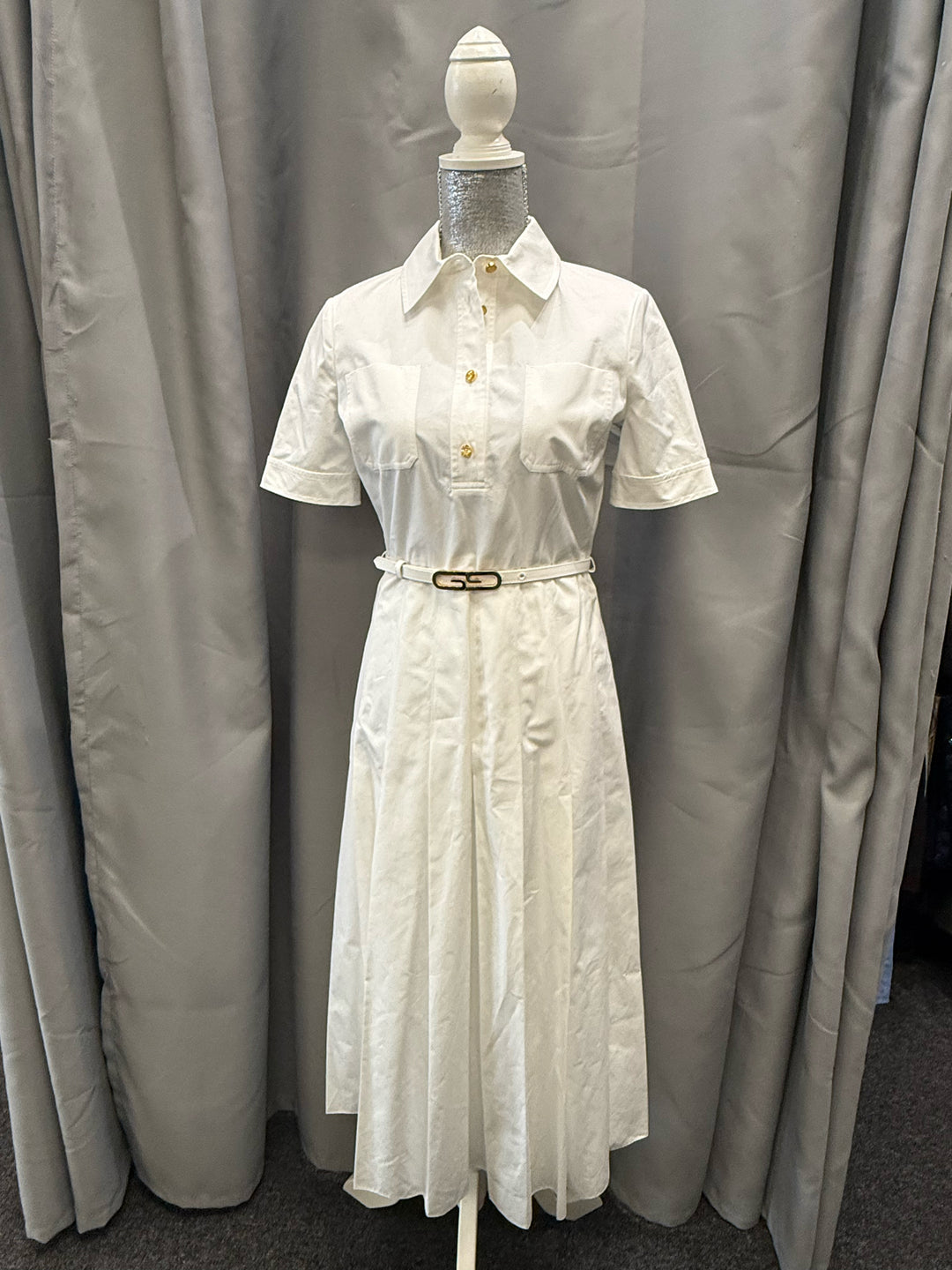 NWT Gucci White S/S Polo DRESS Size 40