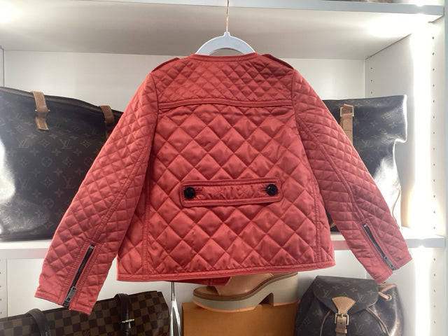 NWT Burberry Sz 5 Red Quilted Coat Jacket Designer