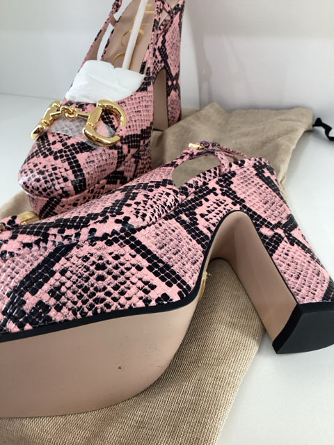 NIB Gucci NIB Chunky Pink Python Platfrom GG Slingback Sandal Designer