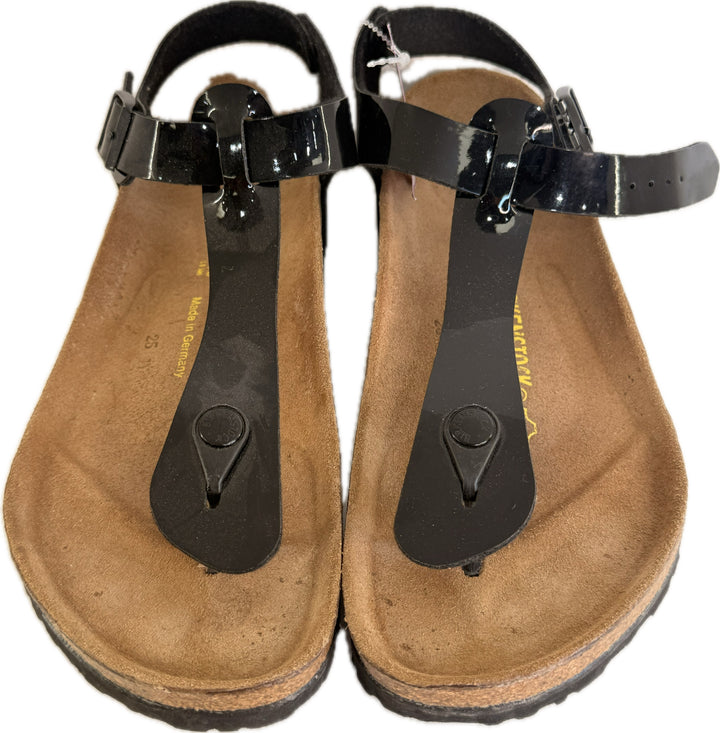 Birkenstock Black Patent Leather Thong Sandals Sz 9