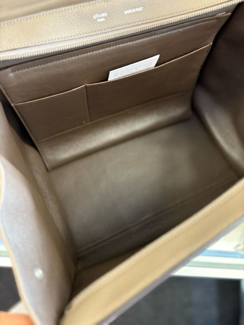 Celine Leather Taupe Large Hand Bag