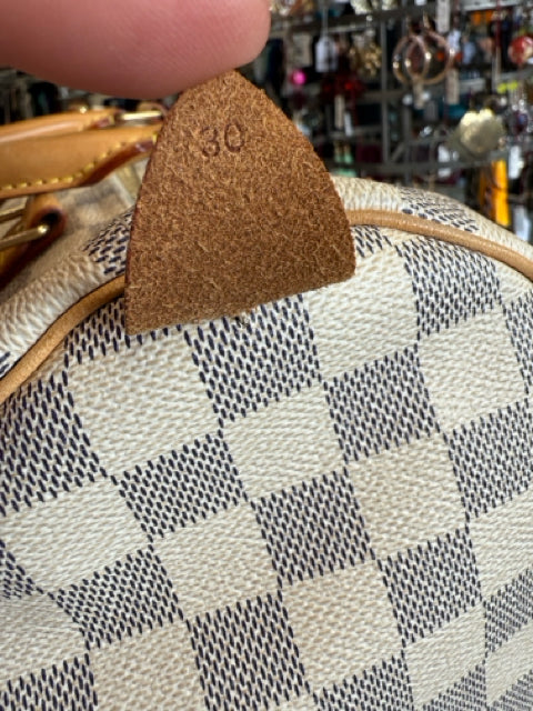 Louis Vuitton Canvas Damier Azure Speedy 30 Bag