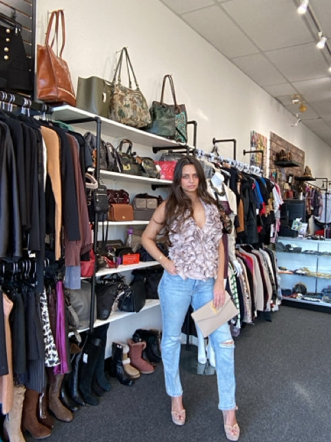 NWT BCBG Max Azria Ruffle Halter Blouse Top