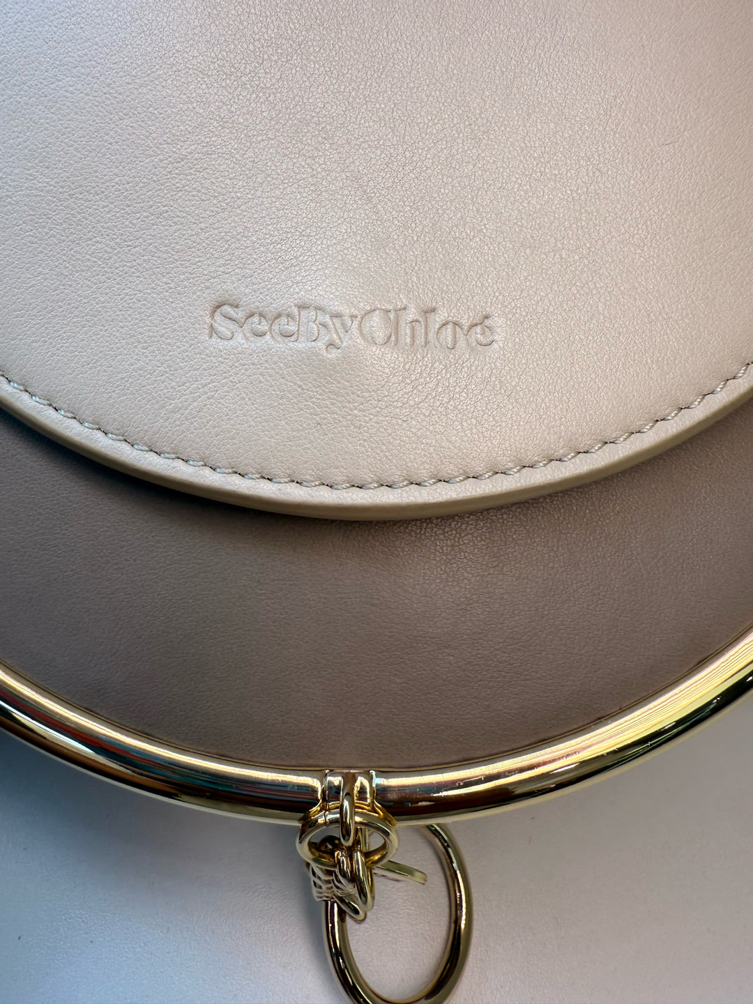 See By Chloe Leather Taupe & Tan Cross Body Bag