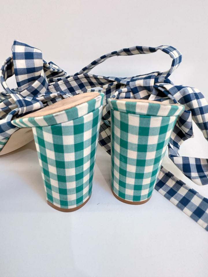J Crew Mixed Gingham Sandals Sz 9