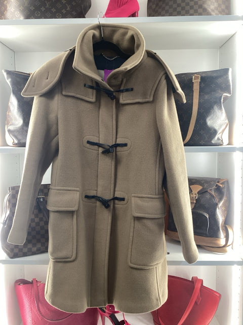 Burberry Sz 8 Tan Coat w/ Wool Novacheck Jacket Designer