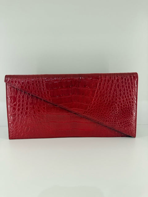 Pre Owned Red Leather Casadei Clutch Bag