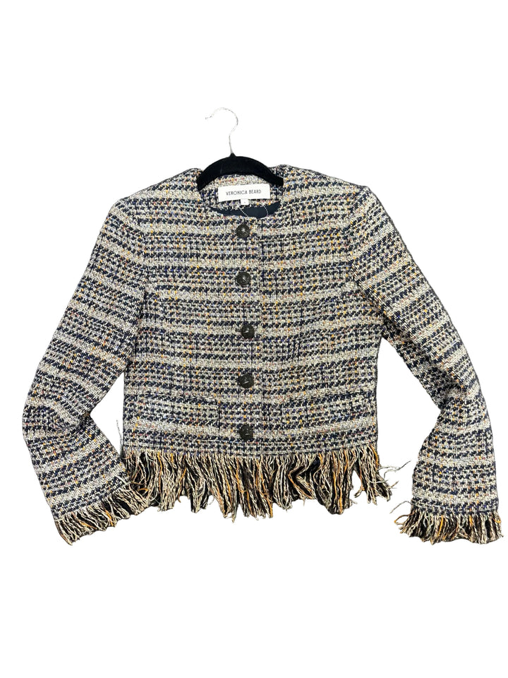 Veronica Beard Single Breasted Tweed w/ Finge Blazer Sz 4