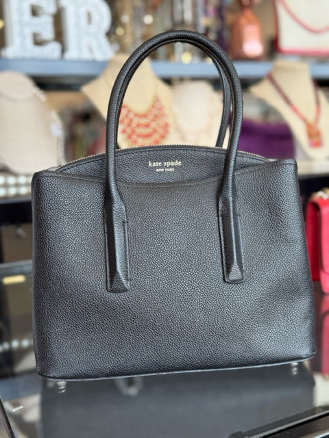 Kate Spade Black Pebbled Leather Satchel  Bag