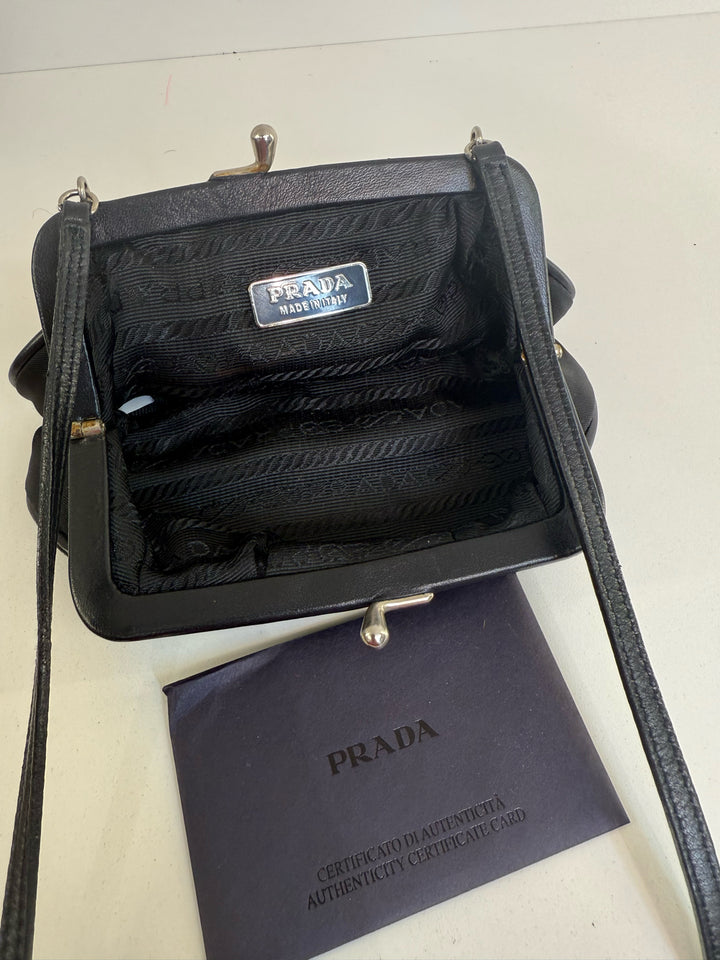 Prada Full Set Mini Kiss Lock Crossbody Designer Bag