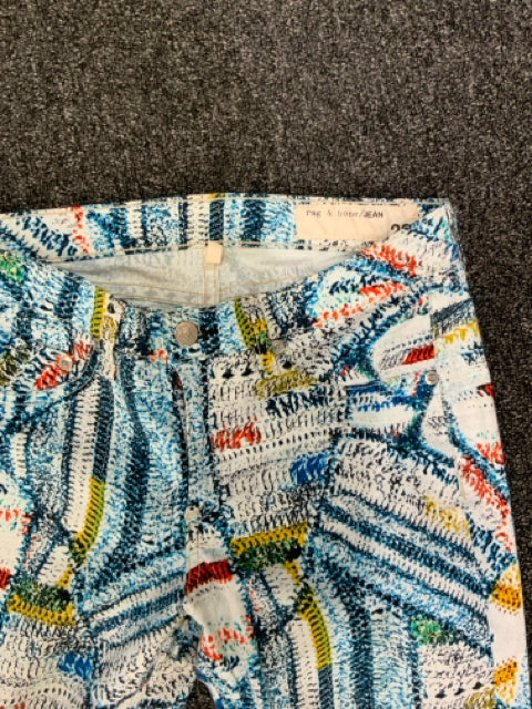 Pre Owned Rag & Bone Tan & Graphic Print Sz 6 Jean