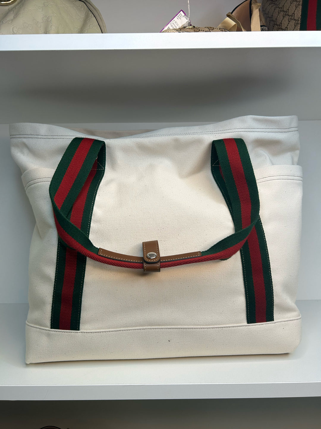 Gucci Moitessier Crest Large Canvas Tot Designer