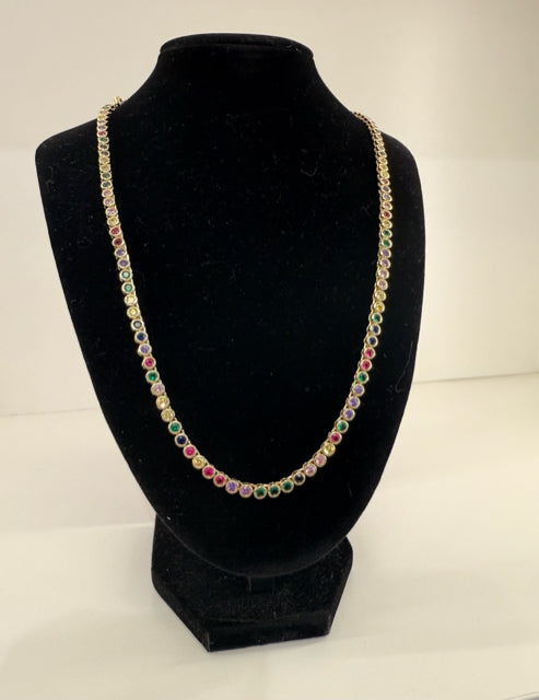 Pre Owned Melinda Maria Multi stone colorful Necklace W/ Dustbag