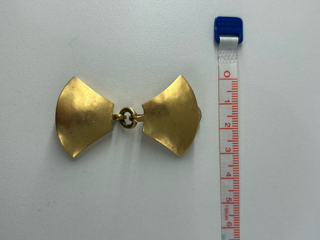 Vintage Karl Lagerfeld Clip matte Gold FAN dangle Earrings