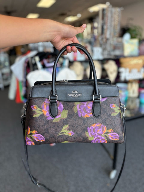 Coach Satchel Leather 2 Handle Hand Bag