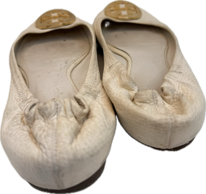 Tory Burch Cream Leather Flats Sz 8