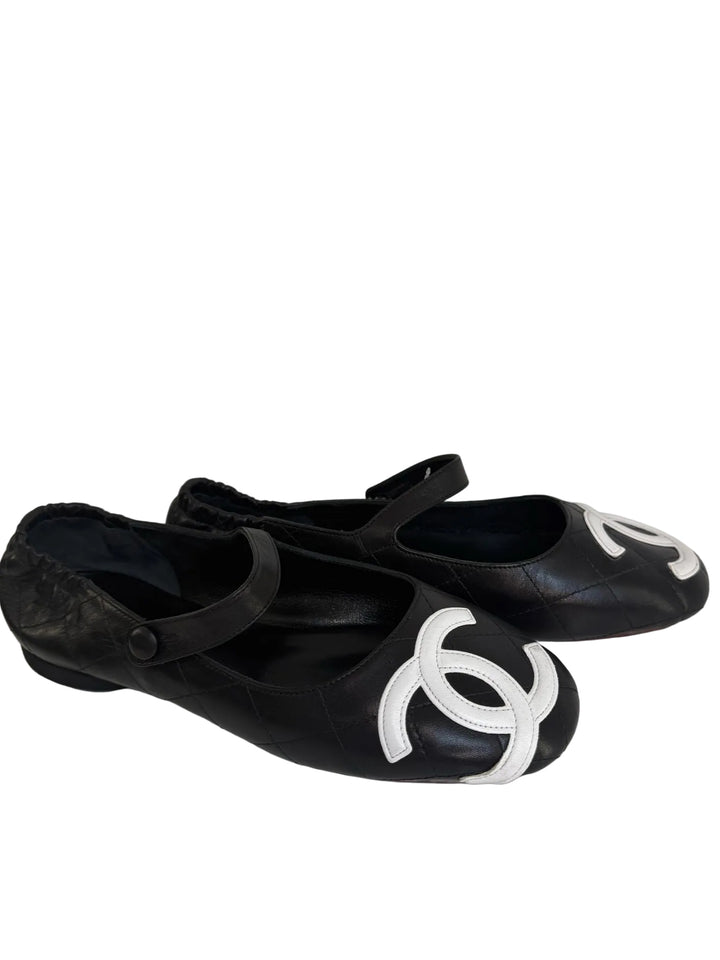 Chanel MaryJane Ballet Shoes w/ Xtra Heels Size 38/7.5