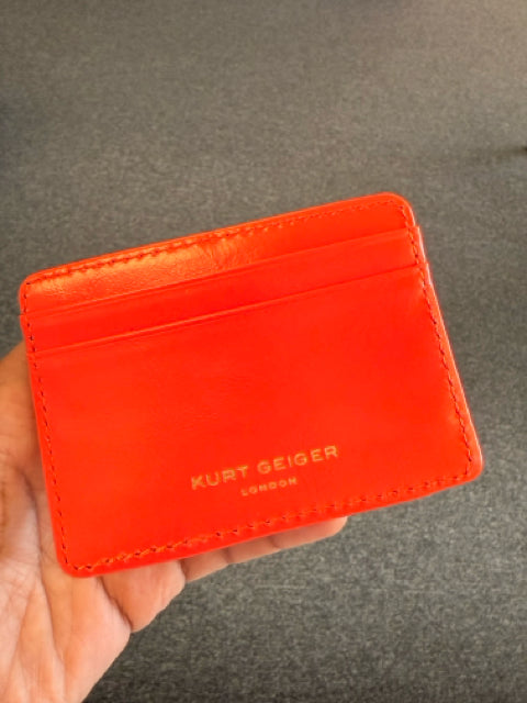 NIB Kurt Geiger Orange Quilted Leather Card Case