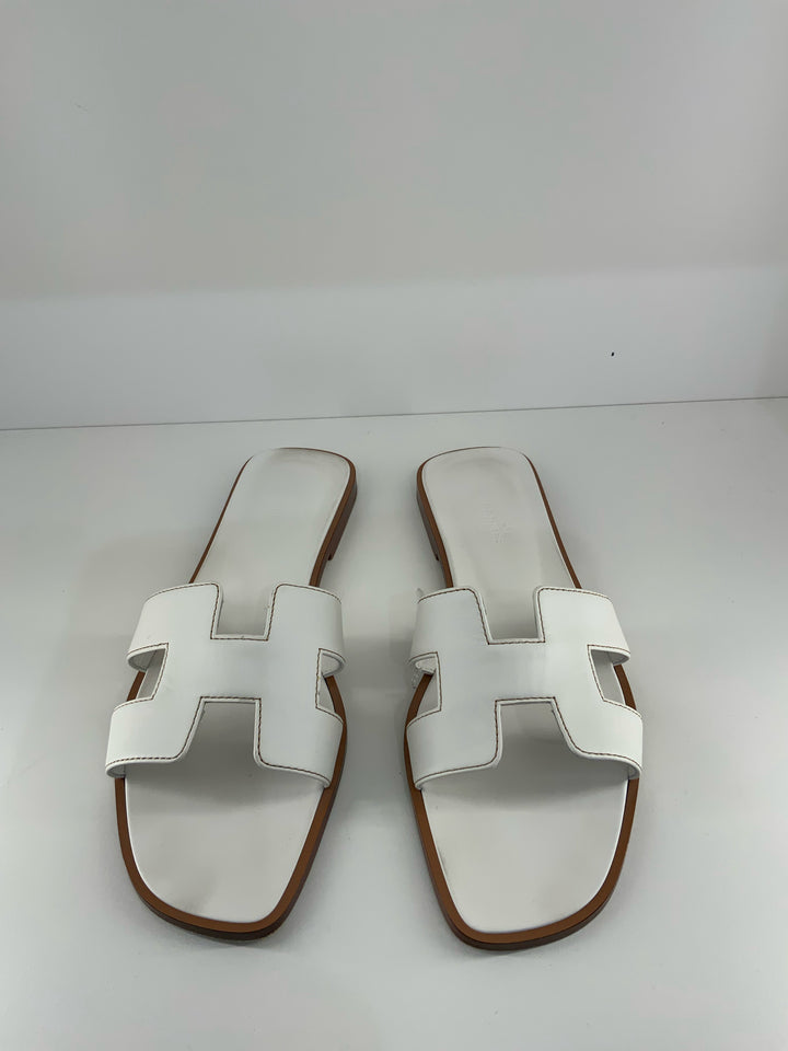 Hermes' Oran" H Slide Shoes Sz 38.5