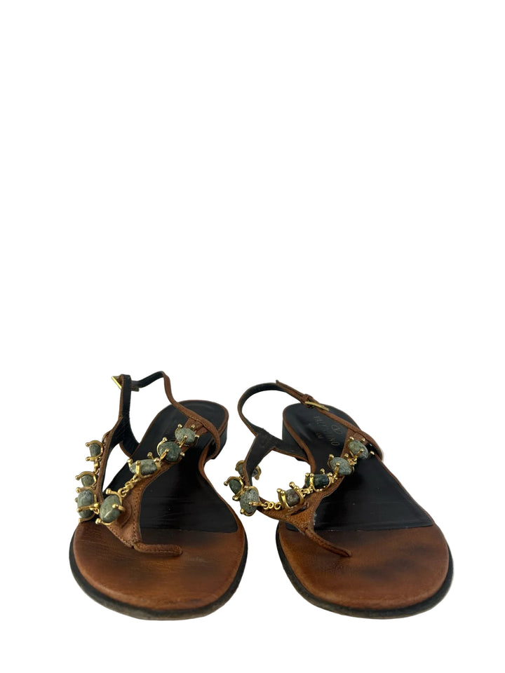 Valentino Garavani Thong w/ Stones Shoe Sz 36.5