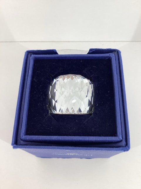 Pre Owned Swarovski Wide Ring Lucite Faceted Cut w box Ring