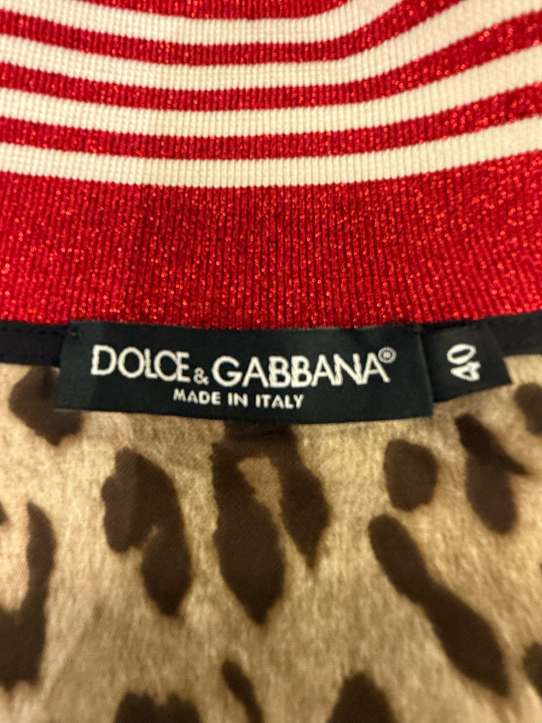 Dolce & Gabana Graphic Stripe Bomber Jacket Sz 40