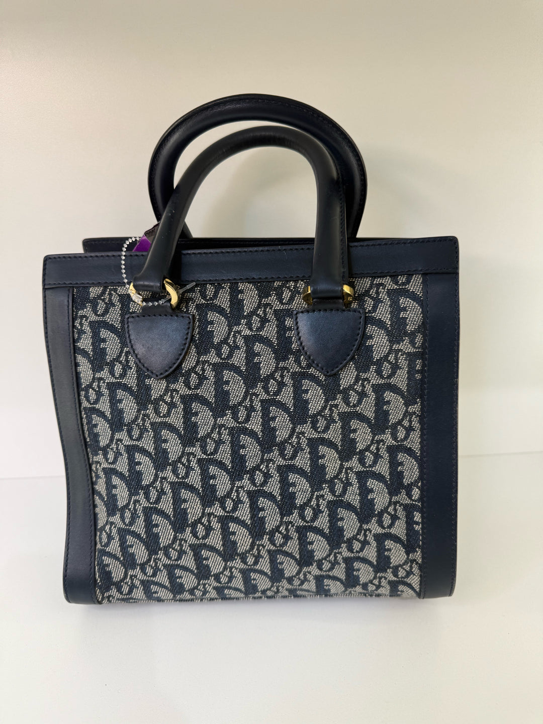 Vintage Christian Dior Trotter Monogram Mini Tote Designer Bag