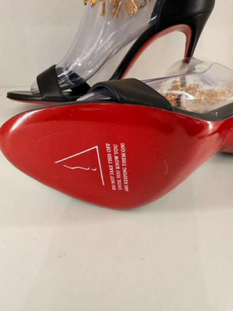 NEW Christian Louboutin Gourmi 100 Gold Charm Designer Shoes Sz 39