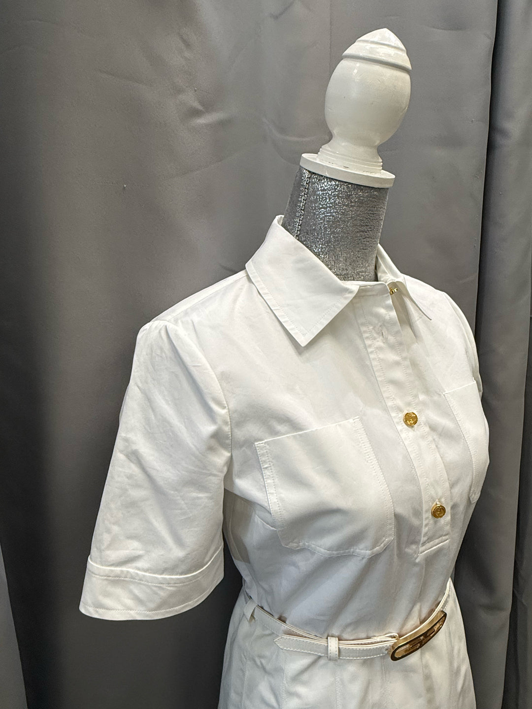 NWT Gucci White S/S Polo DRESS Size 40