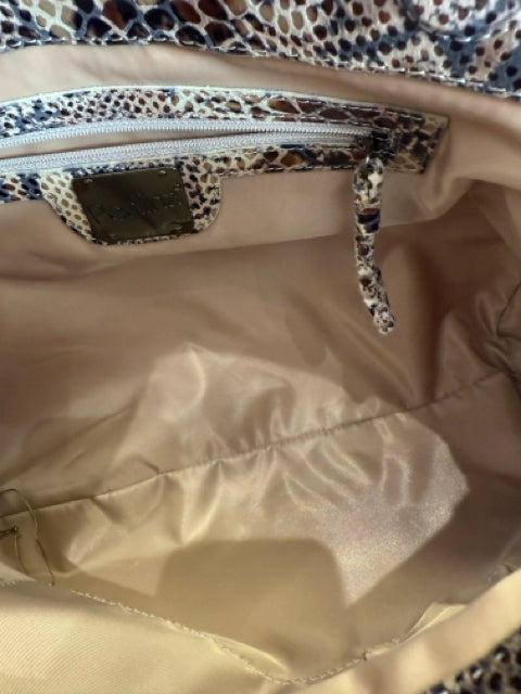 Perlina Snakeskin Print Clutch Bag