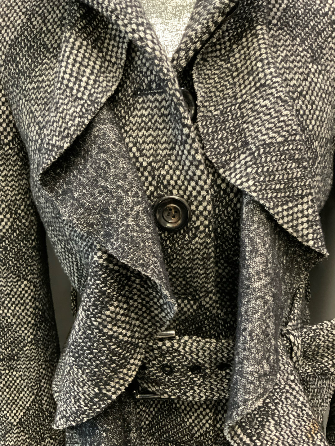 Diane Von Furstenberg Ruffle Placket Coat Size 6
