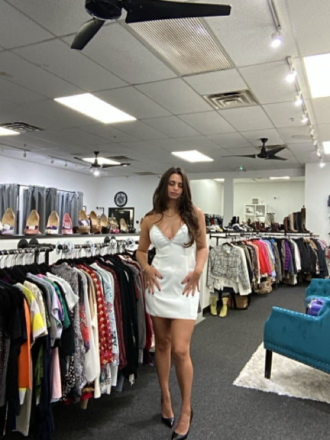 Meshki Sz S White Cocktail Dress
