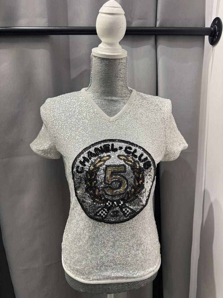 Chanel Montecarlo Sequin T-shirt Size 40
