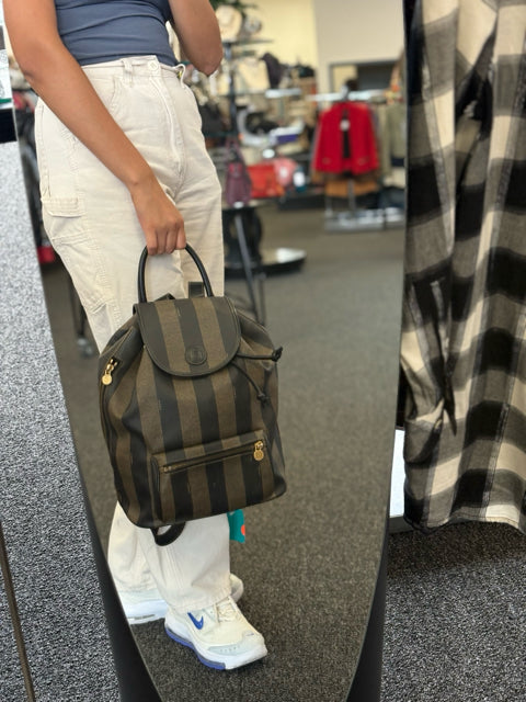 Fendi Vintage Penguin Stripe Backpack Bag