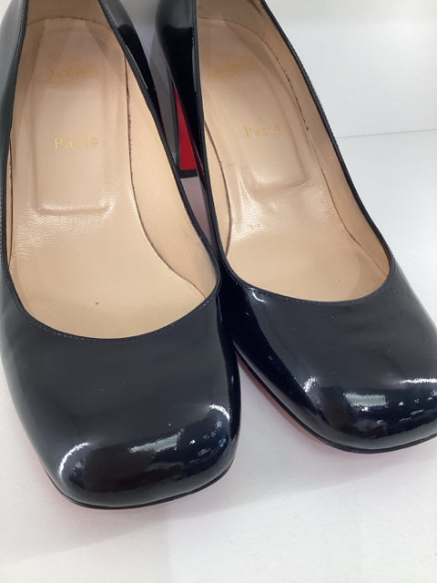 Pre Owned Christian Louboutin Jane Patent Leather Sz 41.5 Shoes w/ Shoe Bags