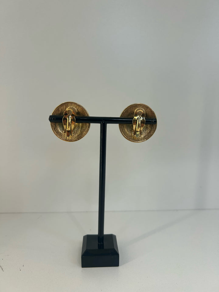 Vintage Givenchy 3 Rows CZs Earrings