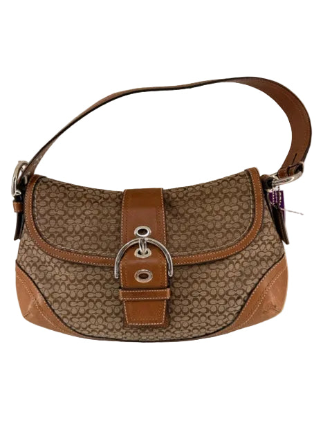 Vintage Coach Canvas Soho Flap Shoulder Bag C Monogram