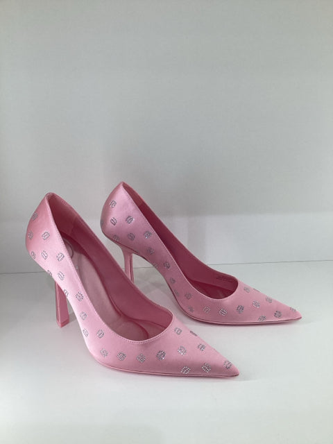 Sz 37 Alexander Wang Pink Pumps Heels Shoes Crystal Logo