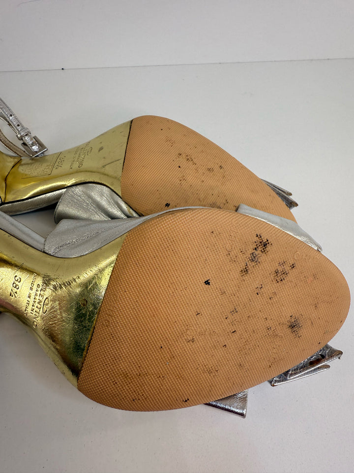 Valentino Garavani Peep Toe Slingbacks Sz 38.5