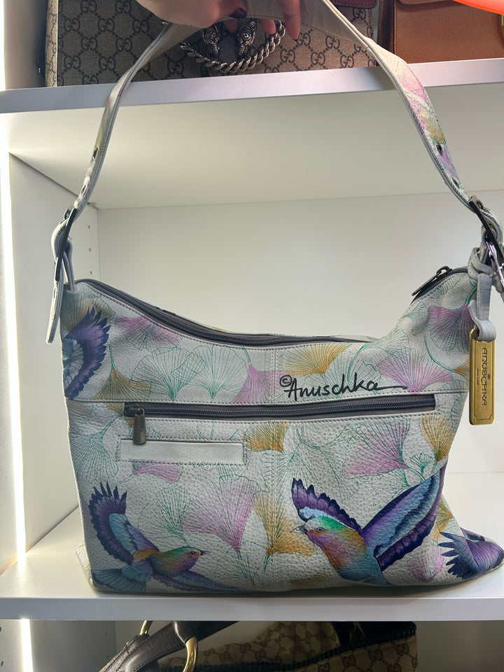 Anuschka Handpainted Satchel Leather Bag